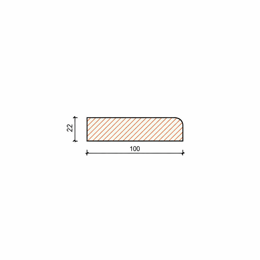Праг за врата дъб 100 Х 22 Х 920 мм.